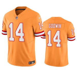 Men Tampa Bay Buccaneers #14 Chris Godwin Orange 2023 F.U.S.E. Throwback Limited Stitched Jersey