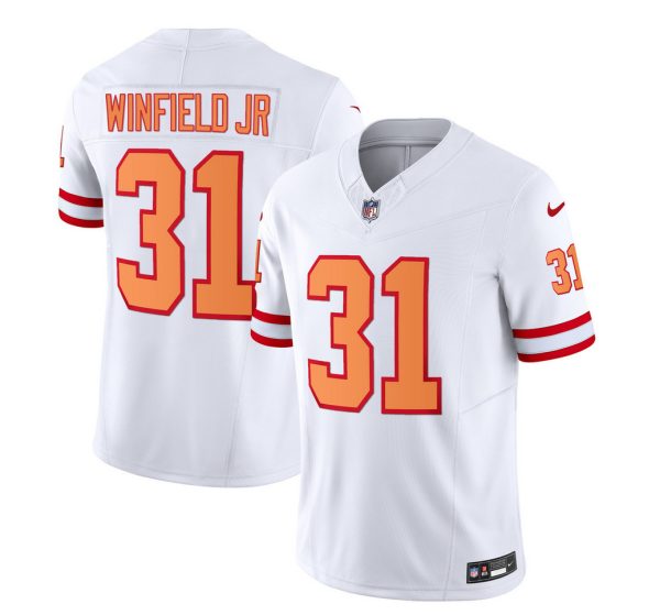 Men Tampa Bay Buccaneers #31 Antoine Winfield Jr. 2023 F.U.S.E. White Throwback Limited Football Stitched Jersey