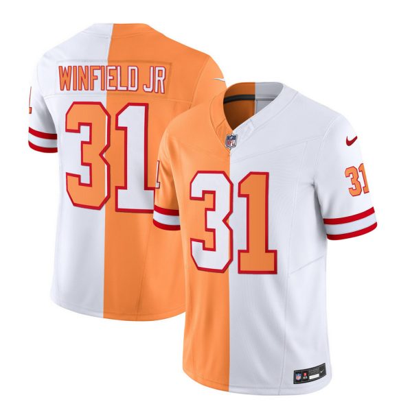 Men Tampa Bay Buccaneers #31 Antoine Winfield Jr. 2023 F.U.S.E. White/Gold Split Throwback Limited Football Stitched Jersey