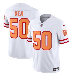 Men Tampa Bay Buccaneers #50 Vita Vea 2023 F.U.S.E. White Throwback Limited Football Stitched Jersey