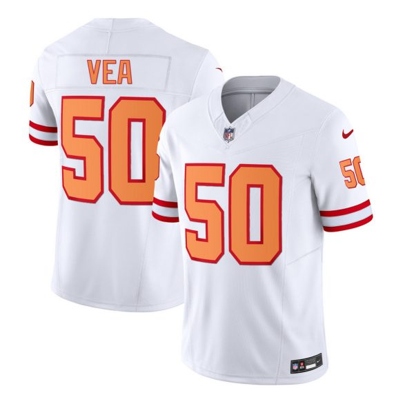 Men Tampa Bay Buccaneers #50 Vita Vea 2023 F.U.S.E. White Throwback Limited Football Stitched Jersey