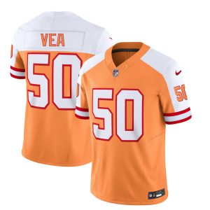 Men Tampa Bay Buccaneers #50 Vita Vea 2023 F.U.S.E. White/Gold Throwback Limited Football Stitched Jersey