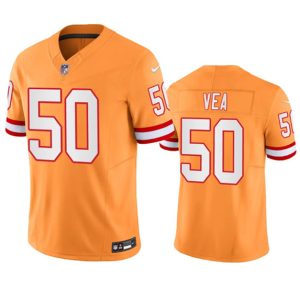 Men Tampa Bay Buccaneers #50 Vita Vea Orange 2023 F.U.S.E. Throwback Limited Stitched Jersey