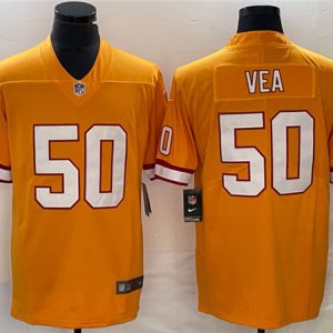 Men Tampa Bay Buccaneers #50 Vita Vea Orange Vapor Untouchable Limited Stitched Jersey