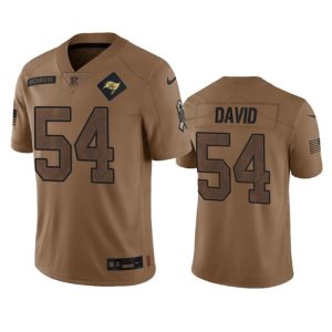 Men Tampa Bay Buccaneers #54 Lavonte David 2023 Brown Salute To Service Limited Football Stitched Jersey