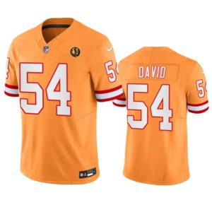 Men Tampa Bay Buccaneers #54 Lavonte David Orange 2023 F.U.S.E. Throwback With John Madden Patch Vapor Limited Football Stitched Jersey