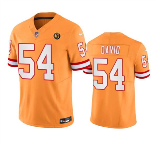 Men Tampa Bay Buccaneers #54 Lavonte David Orange 2023 F.U.S.E. Throwback With John Madden Patch Vapor Limited Football Stitched Jersey