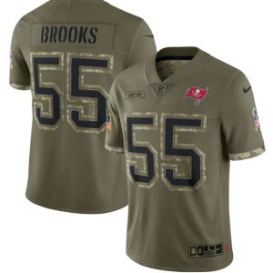 Men Tampa Bay Buccaneers #55 Derrick Brooks 2022 Olive Salute To Service Limited Stitched Jersey