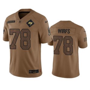 Men Tampa Bay Buccaneers #78 Tristan Wirfs 2023 Brown Salute To Service Limited Football Stitched Jersey