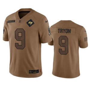 Men Tampa Bay Buccaneers #9 Joe Tryon 2023 Brown Salute To Service Limited Football Stitched Jersey