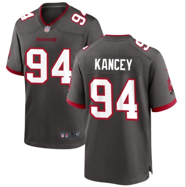 Men Tampa Bay Buccaneers #94 Calijah Kancey Gray 2023 Draft Stitched Game Jersey