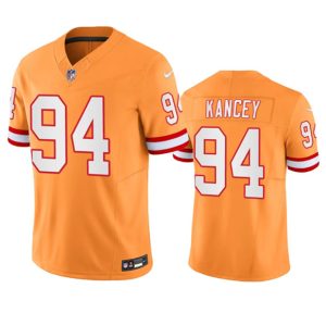 Men Tampa Bay Buccaneers #94 Calijah Kancey Orange 2023 F.U.S.E. Throwback Limited Stitched Jersey