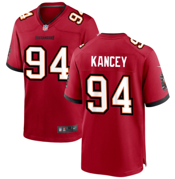 Men Tampa Bay Buccaneers #94 Calijah Kancey Red 2023 Draft Stitched Game Jersey