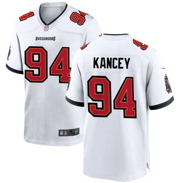 Men Tampa Bay Buccaneers #94 Calijah Kancey White 2023 Draft Stitched Game Jersey