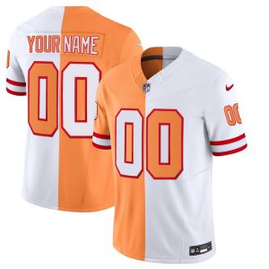 Men Tampa Bay Buccaneers Active Player Custom 2023 F.U.S.E.White/Gold Split Throwback Limited Football Stitched Jersey