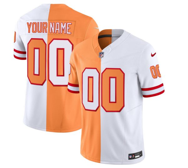 Men Tampa Bay Buccaneers Active Player Custom 2023 F.U.S.E.White/Gold Split Throwback Limited Football Stitched Jersey