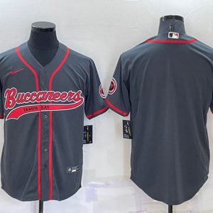 Men Tampa Bay Buccaneers Blank Charcoal Cool Base Stitched Baseball Jersey