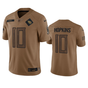 Men Tennessee Titans #10 DeAndre Hopkins 2023 Brown Salute To Service Football Stitched Jersey