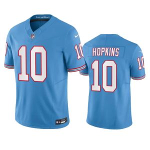 Men Tennessee Titans #10 DeAndre Hopkins Light Blue 2023 F.U.S.E. Vapor Limited Throwback Stitched Football Jersey