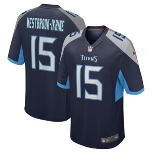 Men Tennessee Titans #15 Nick Westbrook-Ikhine Navy Football Stitched Game Jersey