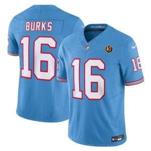 Men Tennessee Titans #16 Treylon Burks Blue 2023 F.U.S.E. Throwback With John Madden Patch Vapor Limited Football Stitched Jersey