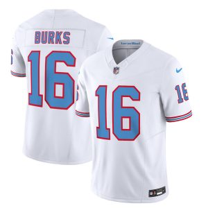 Men Tennessee Titans #16 Treylon Burks White 2023 F.U.S.E. Vapor Limited Throwback Football Stitched Jersey