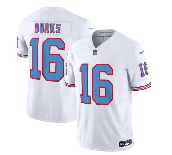 Men Tennessee Titans #16 Treylon Burks White 2023 F.U.S.E. Vapor Limited Throwback Football Stitched Jersey