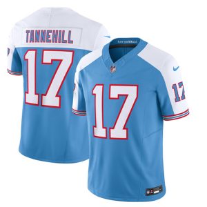 Men Tennessee Titans #17 Ryan Tannehill Blue/White 2023 F.U.S.E. Vapor Limited Throwback Football Stitched Jersey