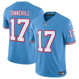 Men Tennessee Titans #17 Ryan Tannehill Light Blue 2023 F.U.S.E. Vapor Limited Throwback Stitched Football Jersey