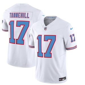 Men Tennessee Titans #17 Ryan Tannehill White 2023 F.U.S.E. Vapor Limited Throwback Football Stitched Jersey