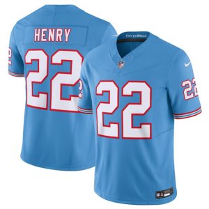 Men Tennessee Titans #22 Derrick Henry Light Blue 2023 F.U.S.E. Vapor Limited Throwback Stitched Football Jersey