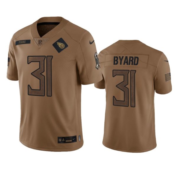 Men Tennessee Titans #31 Kevin Byard 2023 Brown Salute To Service Football Stitched Jersey