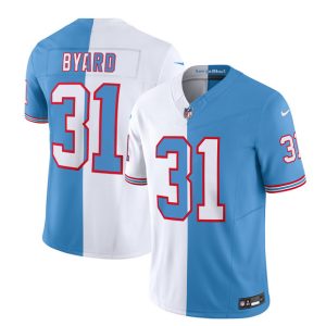 Men Tennessee Titans #31 Kevin Byard White/Blue 2023 F.U.S.E. Split Vapor Limited Throwback Football Stitched Jersey