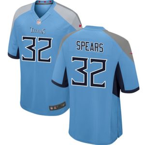 Men Tennessee Titans #32 Tyjae Spears Light Blue Football Stitched Game Jersey