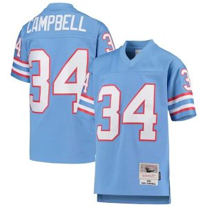 Men Tennessee Titans #34 Earl Campbell Light Blue Youth 1980 Gridiron Classic Stitched Jersey