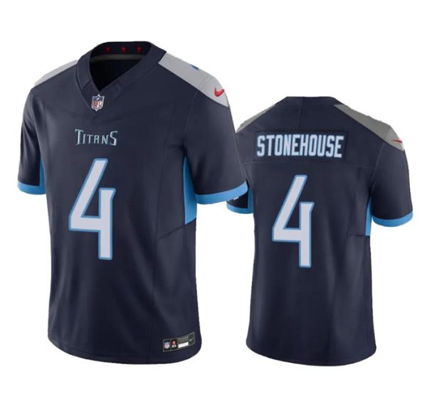 Men Tennessee Titans #4 Ryan Stonehouse Navy 2023 F.U.S.E. Vapor Limited Football Stitched Jersey