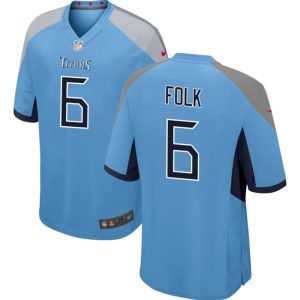 Men Tennessee Titans #6 Nick Folk Light Blue Football Stitched Game Jersey