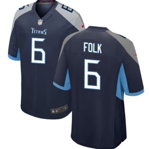 Men Tennessee Titans #6 Nick Folk Navy Football Stitched Game Jersey