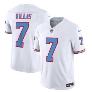 Men Tennessee Titans #7 Malik Willis White 2023 F.U.S.E. Vapor Limited Throwback Football Stitched Jersey