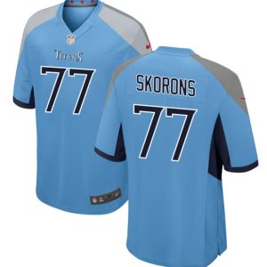 Men Tennessee Titans #77 Peter Skoronski Blue 2023 Draft Stitched Game Jersey