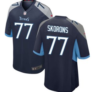 Men Tennessee Titans #77 Peter Skoronski Navy 2023 Draft Stitched Game Jersey