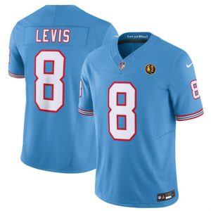 Men Tennessee Titans #8 Will Levis Blue 2023 F.U.S.E. Throwback With John Madden Patch Vapor Limited Football Stitched Jersey