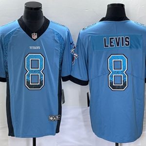 Men Tennessee Titans #8 Will Levis Blue Drift Fashion Color Rush Limited Stitched Jersey