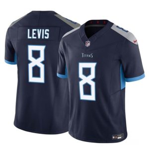 Men Tennessee Titans #8 Will Levis Navy 2023 F.U.S.E. Vapor Limited Throwback Stitched Jersey