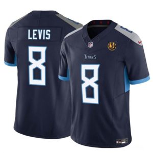 Men Tennessee Titans #8 Will Levis Navy 2023 F.U.S.E. With John Madden Patch Vapor Limited Football Stitched Jersey