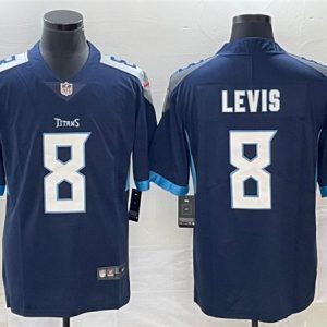 Men Tennessee Titans #8 Will Levis Navy Vapor Untouchable Stitched Jersey