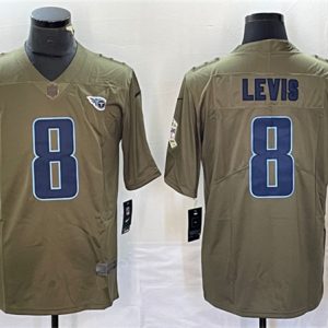 Men Tennessee Titans #8 Will Levis Olive 2017 Salute To Service Limited Stitched Jersey