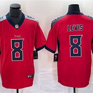 Men Tennessee Titans #8 Will Levis Red Vapor Untouchable Stitched Jersey