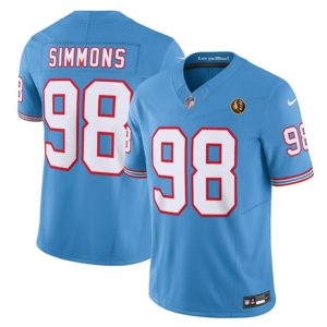 Men Tennessee Titans #98 Jeffery Simmons Blue 2023 F.U.S.E. Throwback With John Madden Patch Vapor Limited Football Stitched Jersey