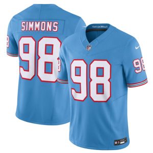 Men Tennessee Titans #98 Jeffery Simmons Light Blue 2023 F.U.S.E. Vapor Limited Throwback Stitched Football Jersey